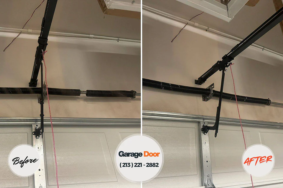 Before and after: garage door repair Canton Valley, CT
